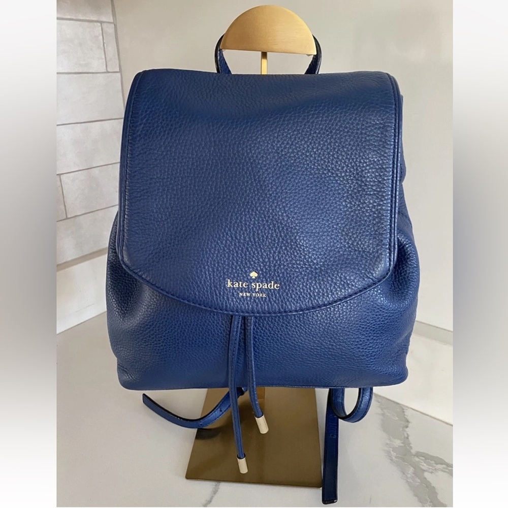 Kate Spade ♠️ Mulberry Street Small Breezy Blue Pebbled Leather Backpack Purse